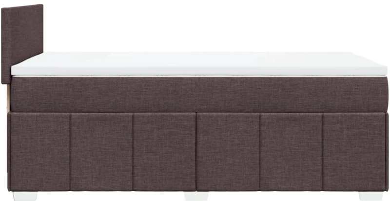 vidaXL Κρεβάτι Boxspring με Στρώμα Σκούρο Καφέ 100x200 εκ. Υφασμάτινο