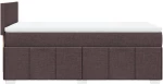 vidaXL Κρεβάτι Boxspring με Στρώμα Σκούρο Καφέ 100x200 εκ. Υφασμάτινο
