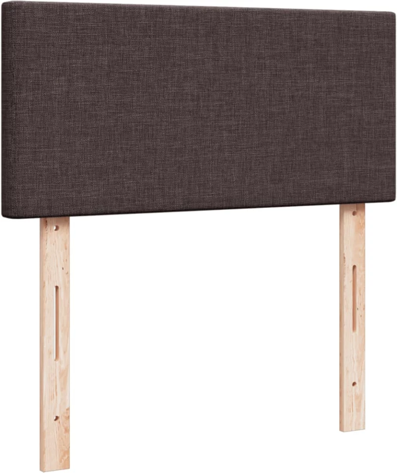 vidaXL Κρεβάτι Boxspring με Στρώμα Σκούρο Καφέ 100x200 εκ. Υφασμάτινο