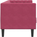 vidaXL Καναπές Διθέσιος Chesterfield με Στηρίγματα Μπορντό Βελούδο