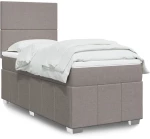vidaXL Κρεβάτι Boxspring με Στρώμα Taupe 100 x 200 εκ. Υφασμάτινο