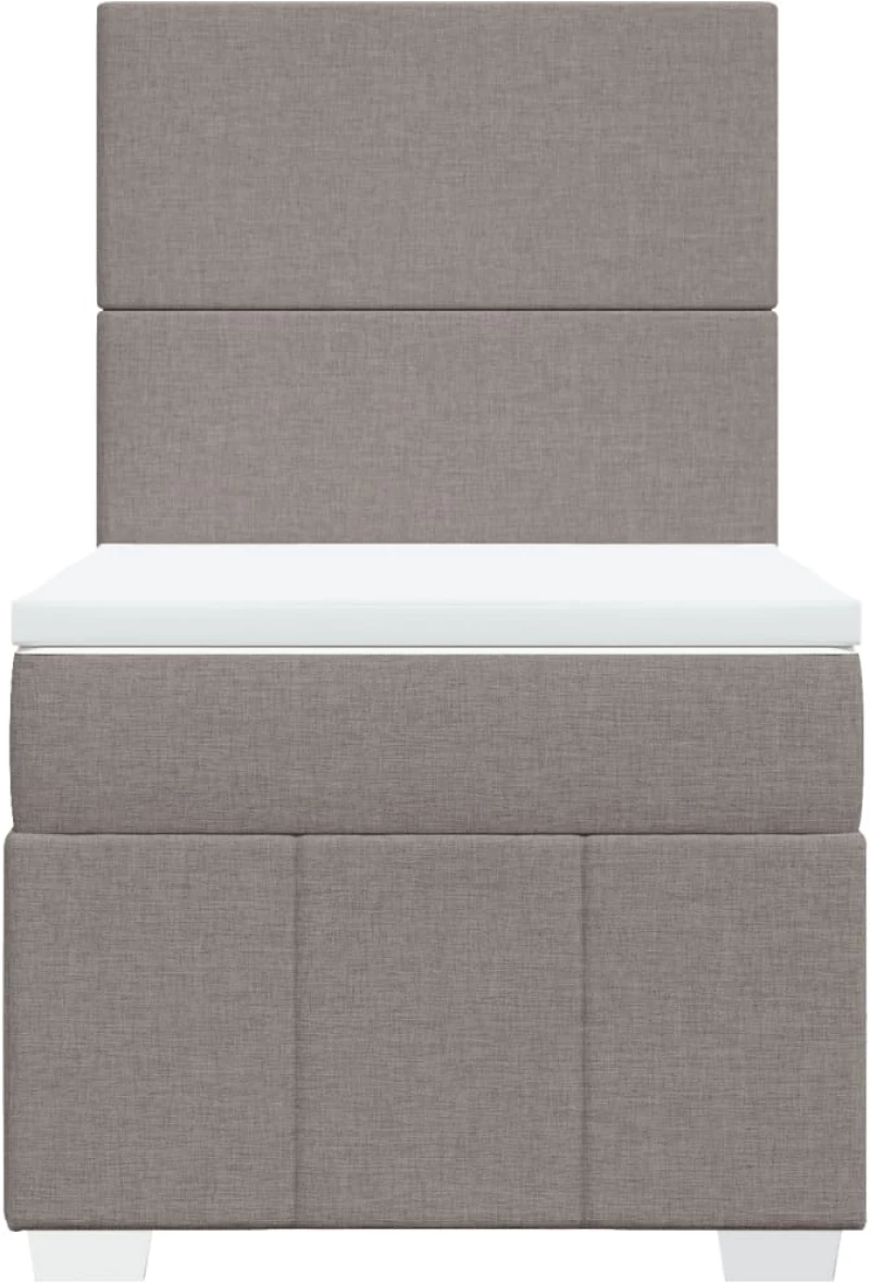 vidaXL Κρεβάτι Boxspring με Στρώμα Taupe 100 x 200 εκ. Υφασμάτινο