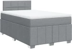 vidaXL Κρεβάτι Boxspring με Στρώμα Ανοιχτό Γκρι 120x190 εκ. Υφασμάτινο