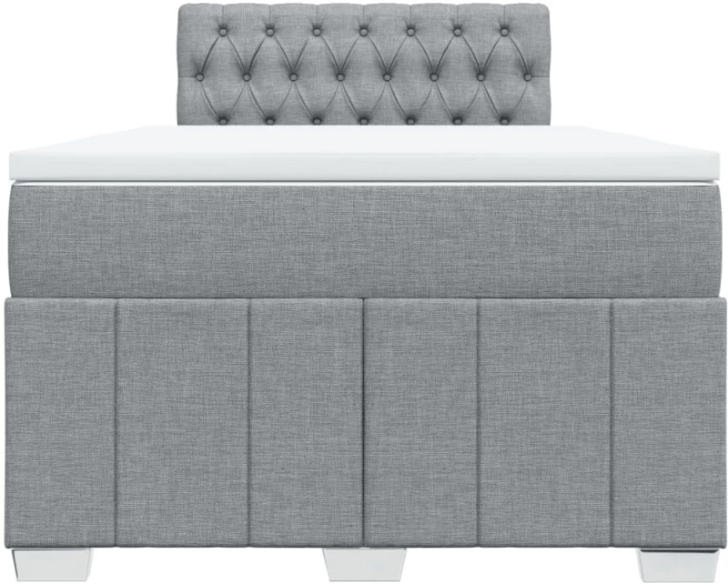 vidaXL Κρεβάτι Boxspring με Στρώμα Ανοιχτό Γκρι 120x190 εκ. Υφασμάτινο