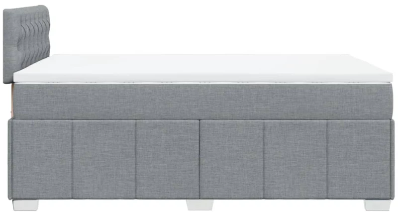 vidaXL Κρεβάτι Boxspring με Στρώμα Ανοιχτό Γκρι 120x190 εκ. Υφασμάτινο