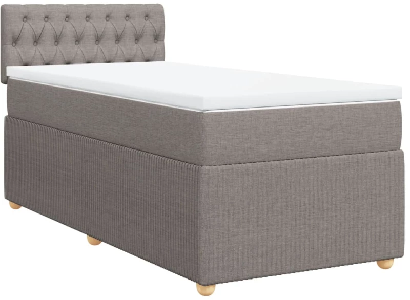 vidaXL Κρεβάτι Boxspring με Στρώμα Taupe 80x200 εκ. Υφασμάτινο