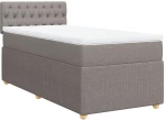 vidaXL Κρεβάτι Boxspring με Στρώμα Taupe 80x200 εκ. Υφασμάτινο