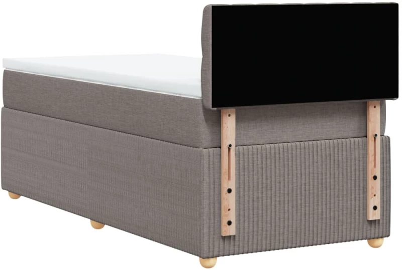 vidaXL Κρεβάτι Boxspring με Στρώμα Taupe 80x200 εκ. Υφασμάτινο