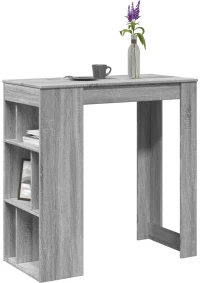 vidaXL Τραπέζι Μπαρ με Ράφια Γκρι Sonoma 102x50x103,5εκ. Επεξεργ. Ξύλο