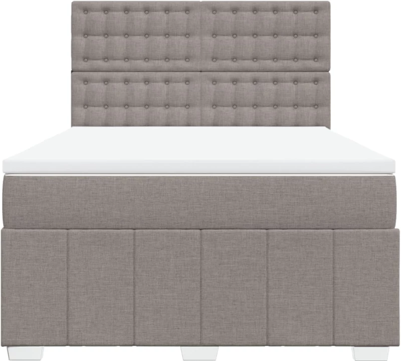 vidaXL Κρεβάτι Boxspring με Στρώμα Taupe 160x200 εκ. Υφασμάτινο