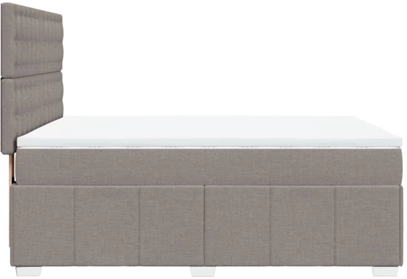 vidaXL Κρεβάτι Boxspring με Στρώμα Taupe 160x200 εκ. Υφασμάτινο