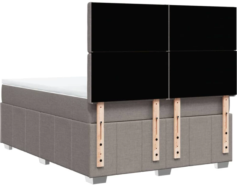 vidaXL Κρεβάτι Boxspring με Στρώμα Taupe 160x200 εκ. Υφασμάτινο