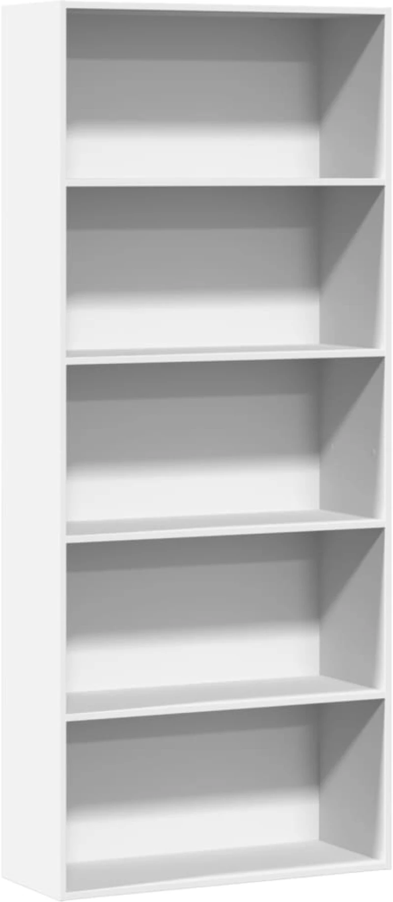 vidaXL Βιβλιοθήκη με 5 Ράφια Λευκή 80x30x189 εκ. Επεξεργασμένο Ξύλο