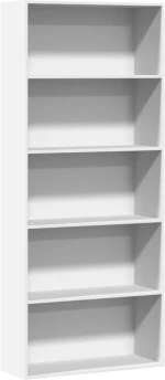 vidaXL Βιβλιοθήκη με 5 Ράφια Λευκή 80x30x189 εκ. Επεξεργασμένο Ξύλο