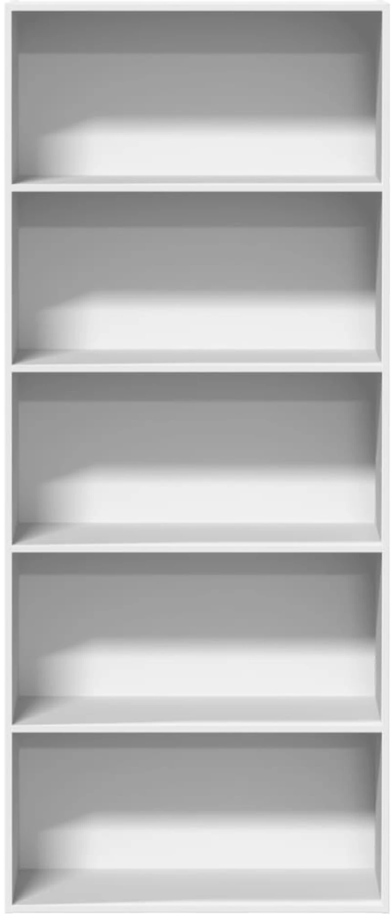 vidaXL Βιβλιοθήκη με 5 Ράφια Λευκή 80x30x189 εκ. Επεξεργασμένο Ξύλο