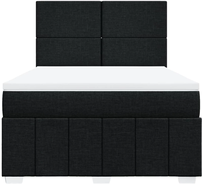 vidaXL Κρεβάτι Boxspring με Στρώμα Μαύρο 160x200 εκ. Υφασμάτινο