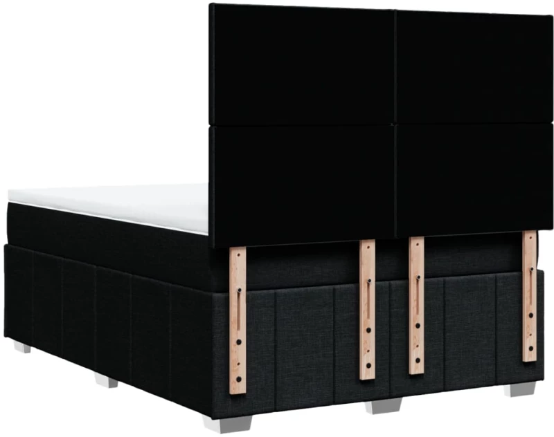 vidaXL Κρεβάτι Boxspring με Στρώμα Μαύρο 160x200 εκ. Υφασμάτινο