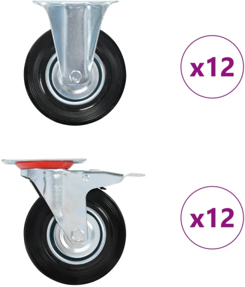 vidaXL Ρόδες 24 τεμ. 125 χιλ.