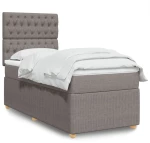 vidaXL Κρεβάτι Boxspring με Στρώμα Taupe 80x200 εκ. Υφασμάτινο