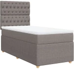 vidaXL Κρεβάτι Boxspring με Στρώμα Taupe 80x200 εκ. Υφασμάτινο