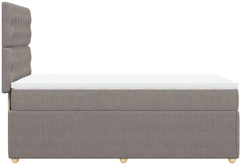 vidaXL Κρεβάτι Boxspring με Στρώμα Taupe 80x200 εκ. Υφασμάτινο