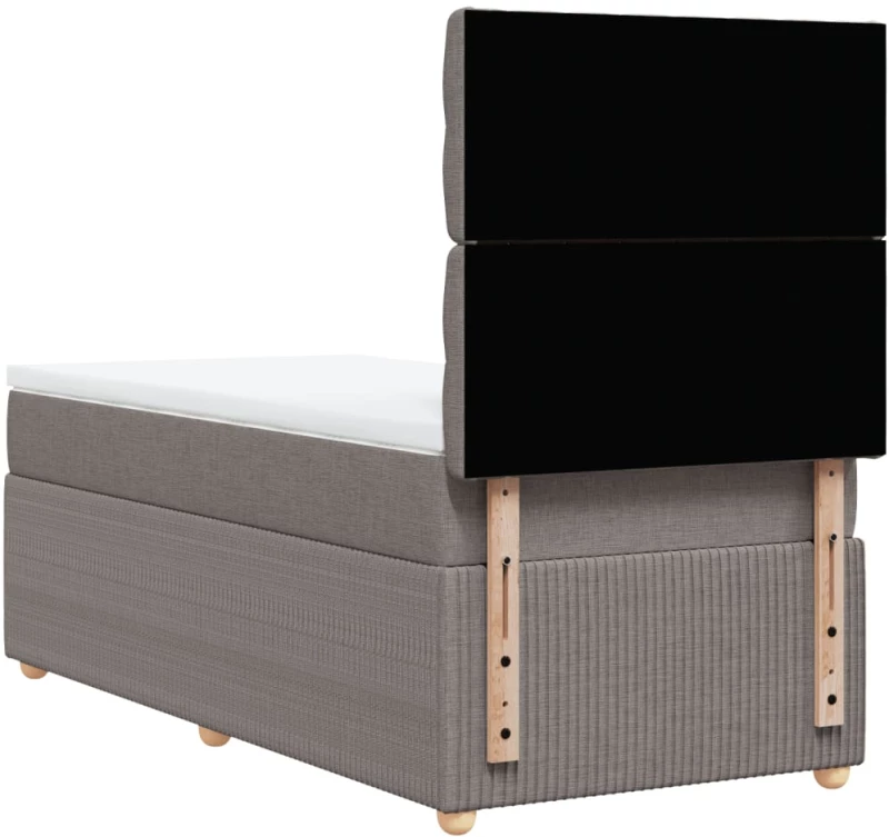 vidaXL Κρεβάτι Boxspring με Στρώμα Taupe 80x200 εκ. Υφασμάτινο