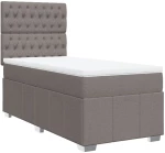 vidaXL Κρεβάτι Boxspring με Στρώμα Taupe 80x200 εκ. Υφασμάτινο