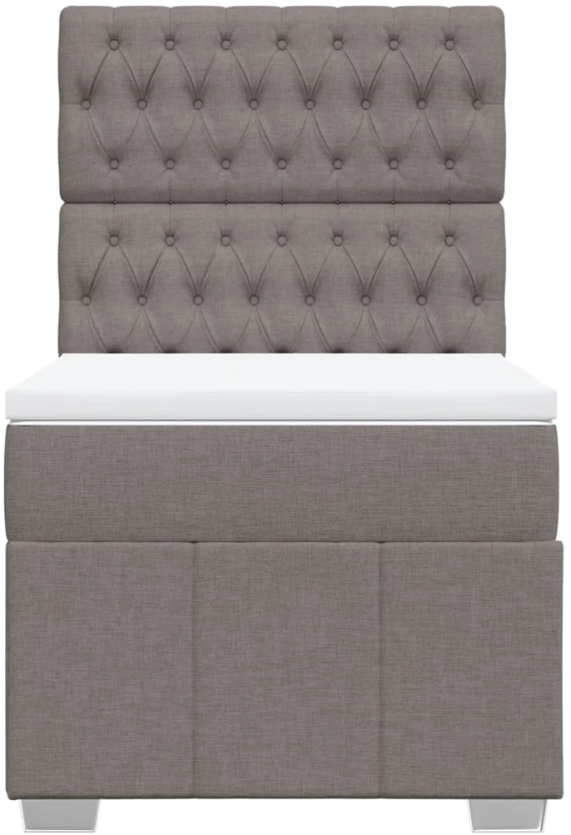 vidaXL Κρεβάτι Boxspring με Στρώμα Taupe 80x200 εκ. Υφασμάτινο