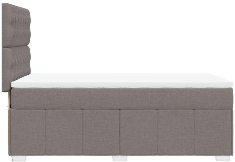 vidaXL Κρεβάτι Boxspring με Στρώμα Taupe 80x200 εκ. Υφασμάτινο