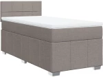 vidaXL Κρεβάτι Boxspring με Στρώμα Taupe 80x200 εκ. Υφασμάτινο