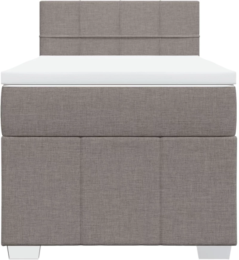 vidaXL Κρεβάτι Boxspring με Στρώμα Taupe 80x200 εκ. Υφασμάτινο