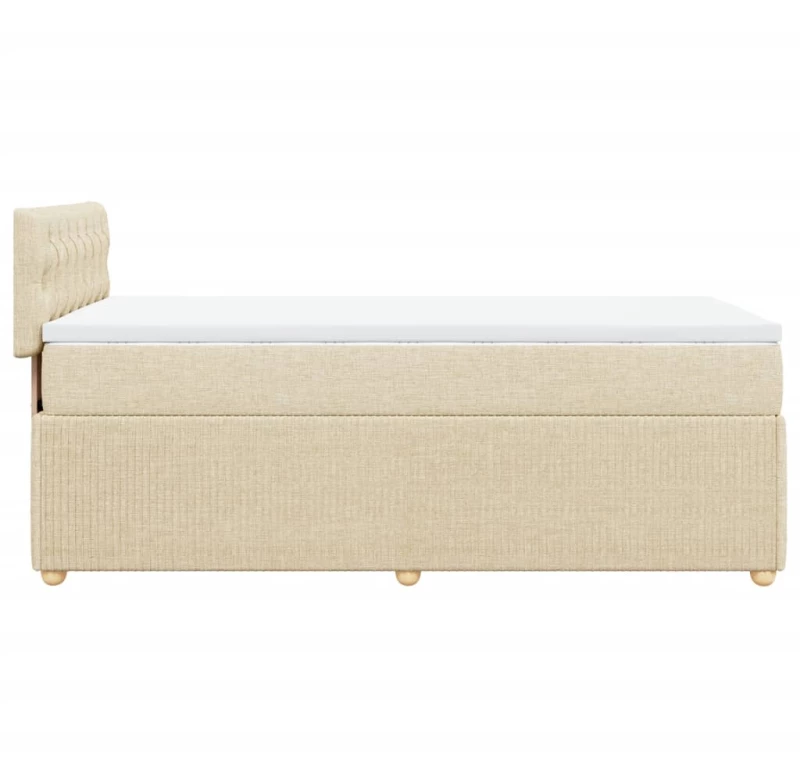 vidaXL Κρεβάτι Boxspring με Στρώμα Κρεμ 80 x 200 εκ. Υφασμάτινο
