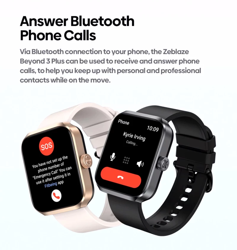 ZEBLAZE smartwatch Beyond 3 Plus, heart rate, 1.78" AMOLED, GPS, 3 ATM, μαύρο