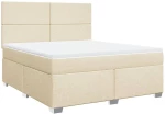 vidaXL Κρεβάτι Boxspring με Στρώμα Κρεμ 180x200 εκ. Υφασμάτινο
