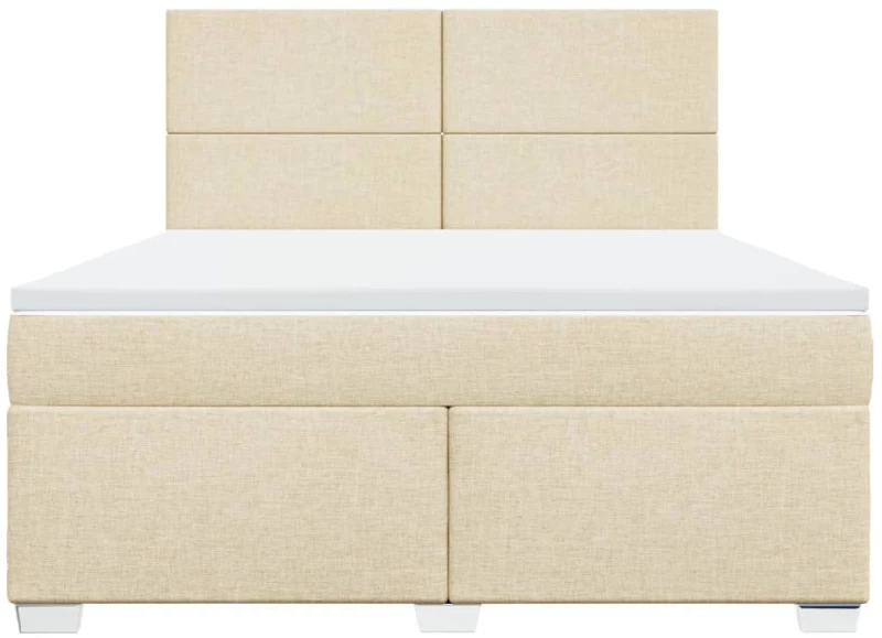 vidaXL Κρεβάτι Boxspring με Στρώμα Κρεμ 180x200 εκ. Υφασμάτινο