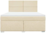 vidaXL Κρεβάτι Boxspring με Στρώμα Κρεμ 180x200 εκ. Υφασμάτινο