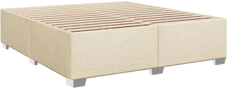vidaXL Κρεβάτι Boxspring με Στρώμα Κρεμ 180x200 εκ. Υφασμάτινο