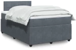 vidaXL Κρεβάτι Boxspring με Στρώμα Σκούρο Γκρι 120x200 εκ. Βελούδινο