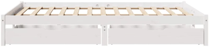 vidaXL Σκελετός Κρεβ. Χωρίς Στρώμα Λευκό 140x190 εκ Μασίφ Πεύκο