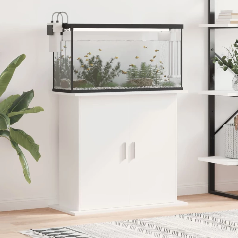 vidaXL Βάση Ενυδρείου Λευκή 81 x 36 x 73 εκ. από Επεξεργασμένο Ξύλο