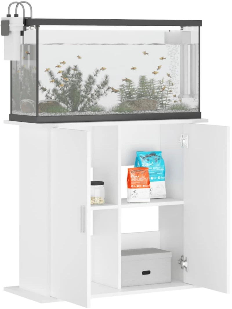 vidaXL Βάση Ενυδρείου Λευκή 81 x 36 x 73 εκ. από Επεξεργασμένο Ξύλο