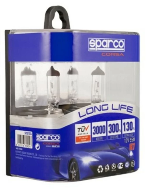 Λάμπα Αυτοκινήτου Sparco Long Life E-Mark H7 12V 55W 3000K