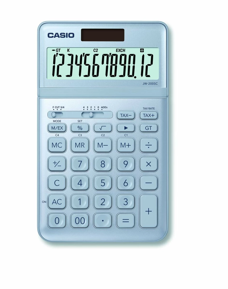 Αριθμομηχανή Casio JW-200SC-BU Μπλε Πλαστική ύλη (18,3 x 10,9 x 1 cm)