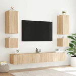 vidaXL Έπιπλα Τοίχου Τηλ. με LED 2 Τεμ. Sonoma Δρυς 40,5x35x40 εκ.