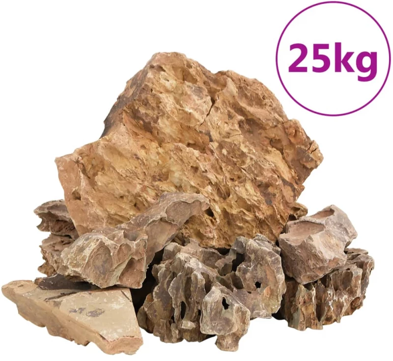 vidaXL Πέτρες Dragon Stones Καφέ 25 κιλά 5-30 εκ.