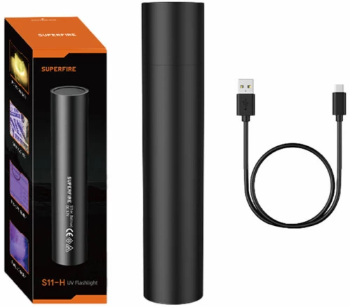 UV Flashlight Supfire S11-H, 365NM, USB