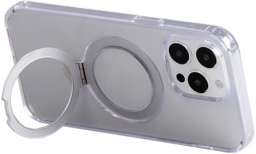 Magnetic protective phone case with holder Joyroom JR-BP004 for iPhone 15 Pro (transparent)