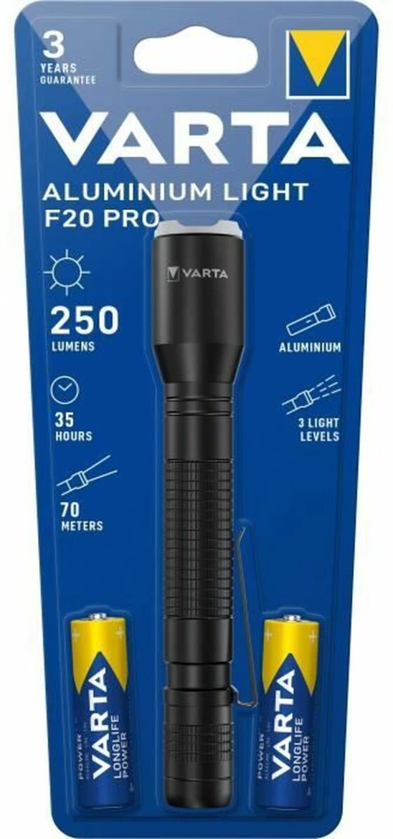 Φακός LED Varta F20 Pro Με κλιπ ζώνης 250 Lm