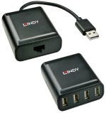 USB Hub LINDY 42679 Μαύρο
