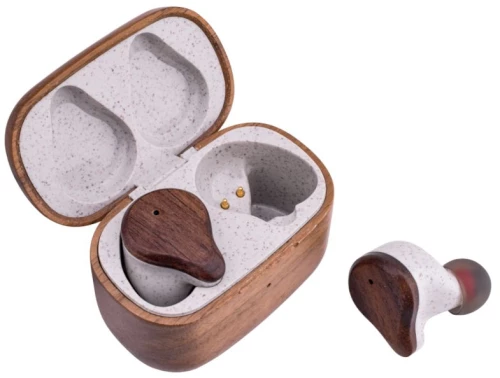 Akai BTE-W300ENC Bamboo ασύρματα ακουστικά με Bluetooth, handsfree, TWS, ENC και ΝΤC